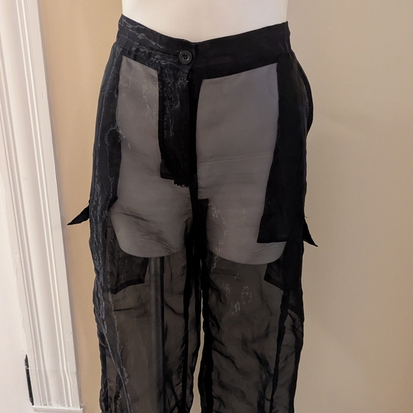 Vintage Incerun black sheer cargo pants size XL - Picture 4 of 6